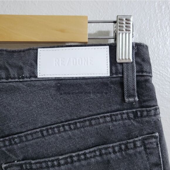Re/Done 70's High Rise Straight Leg Distressed Denim Jeans In Black Size 27 NWT - Picture 15 of 16